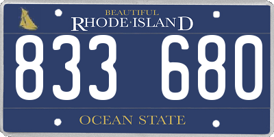 RI license plate 833680