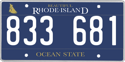 RI license plate 833681