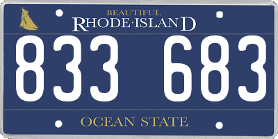 RI license plate 833683