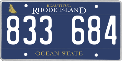 RI license plate 833684