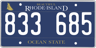 RI license plate 833685