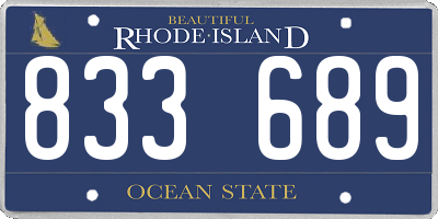 RI license plate 833689