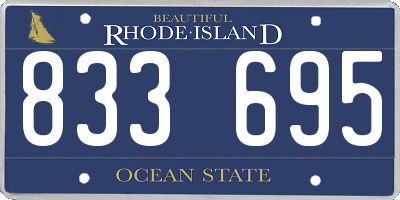 RI license plate 833695