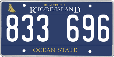 RI license plate 833696