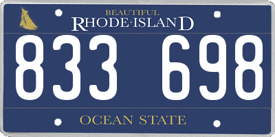 RI license plate 833698