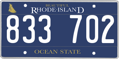 RI license plate 833702