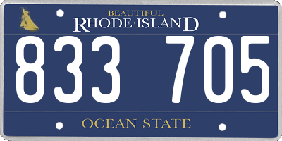 RI license plate 833705