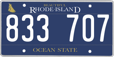 RI license plate 833707