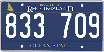 RI license plate 833709