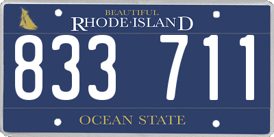 RI license plate 833711