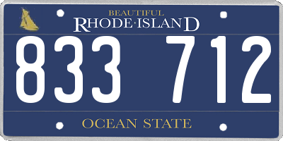 RI license plate 833712