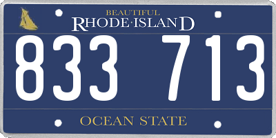 RI license plate 833713