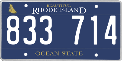 RI license plate 833714