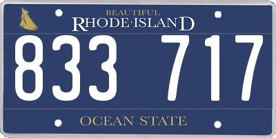 RI license plate 833717