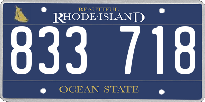 RI license plate 833718