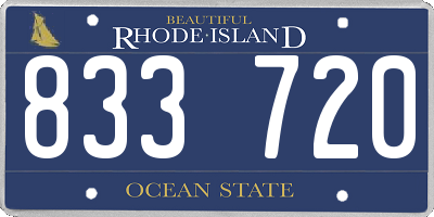 RI license plate 833720