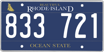 RI license plate 833721