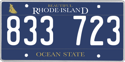 RI license plate 833723