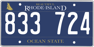 RI license plate 833724
