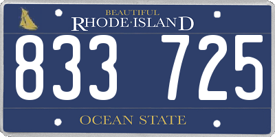 RI license plate 833725