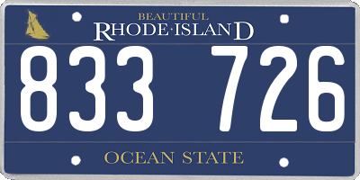 RI license plate 833726
