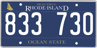 RI license plate 833730