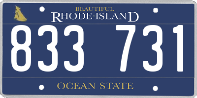 RI license plate 833731