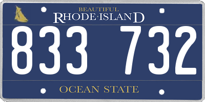 RI license plate 833732