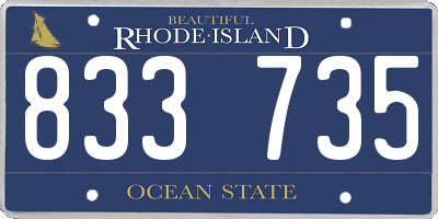RI license plate 833735