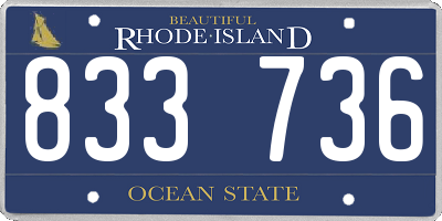 RI license plate 833736