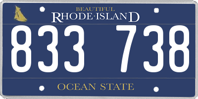 RI license plate 833738