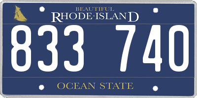 RI license plate 833740