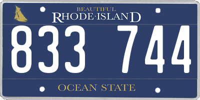 RI license plate 833744