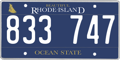 RI license plate 833747