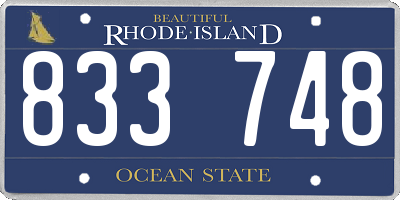 RI license plate 833748