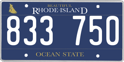 RI license plate 833750