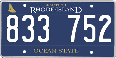 RI license plate 833752