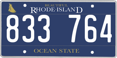 RI license plate 833764