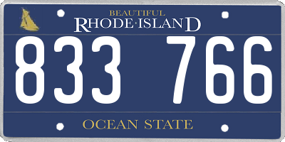 RI license plate 833766