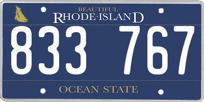 RI license plate 833767