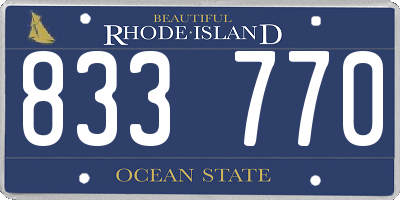 RI license plate 833770