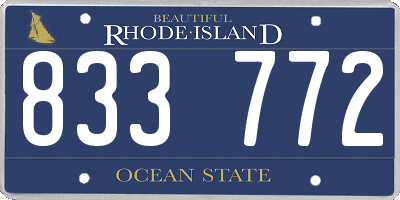 RI license plate 833772