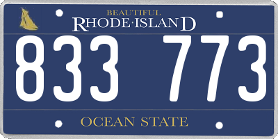 RI license plate 833773