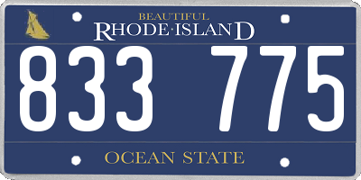 RI license plate 833775