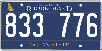 RI license plate 833776