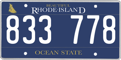 RI license plate 833778