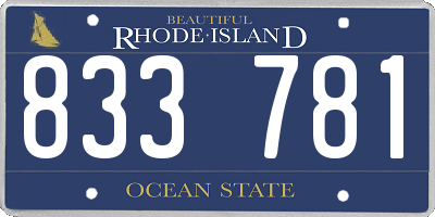 RI license plate 833781