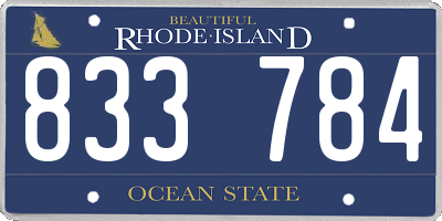 RI license plate 833784