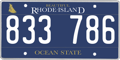 RI license plate 833786