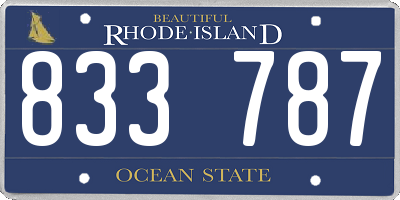 RI license plate 833787